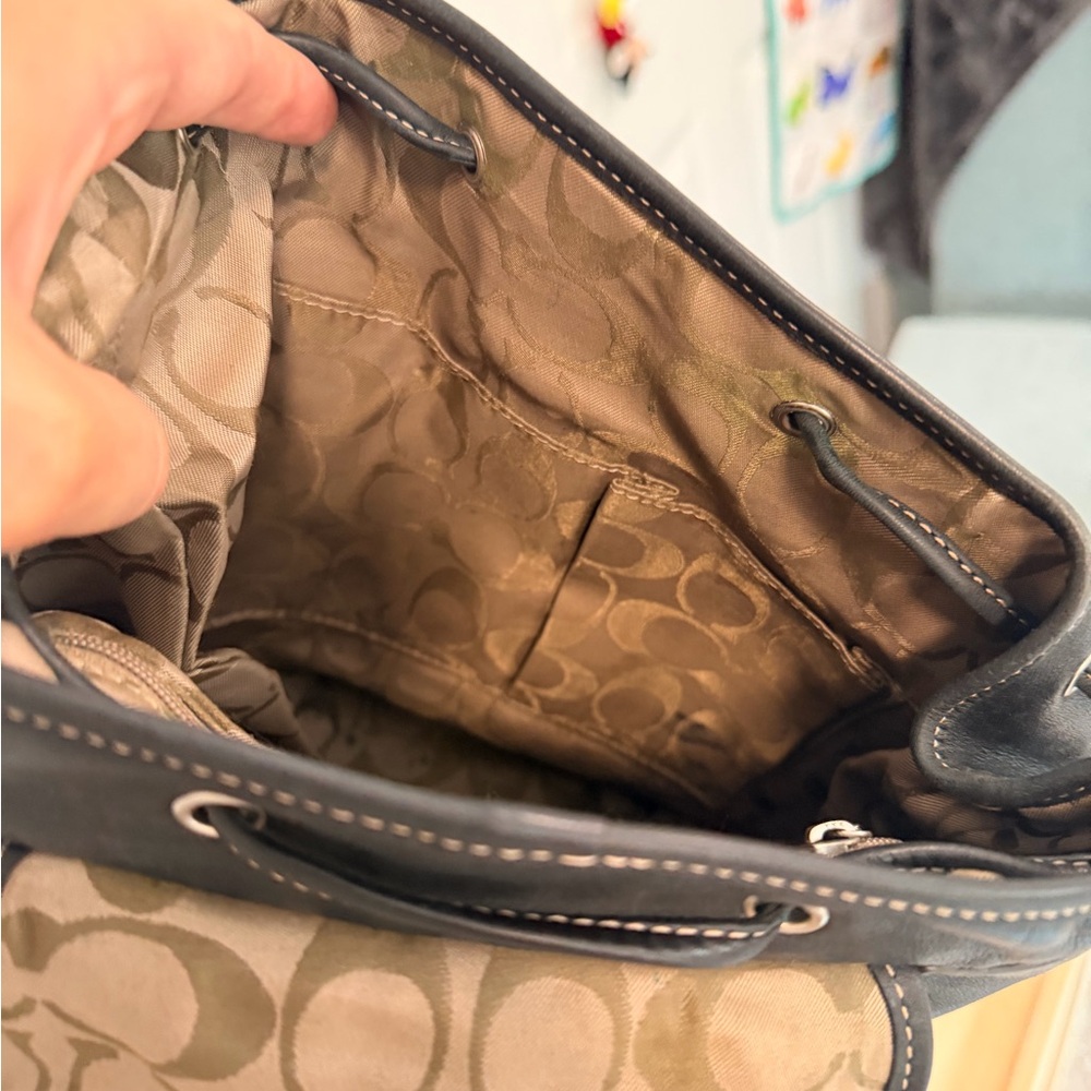 Coach Black Leather Backpack - Picture 10 of 10